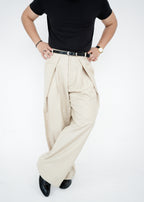 Legacy Inverted Pleat Pant - Beige