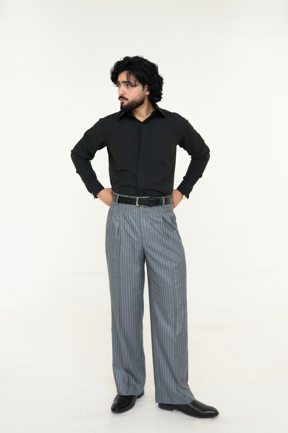 Legacy Ashen Stripe Old Money Pleated Pants