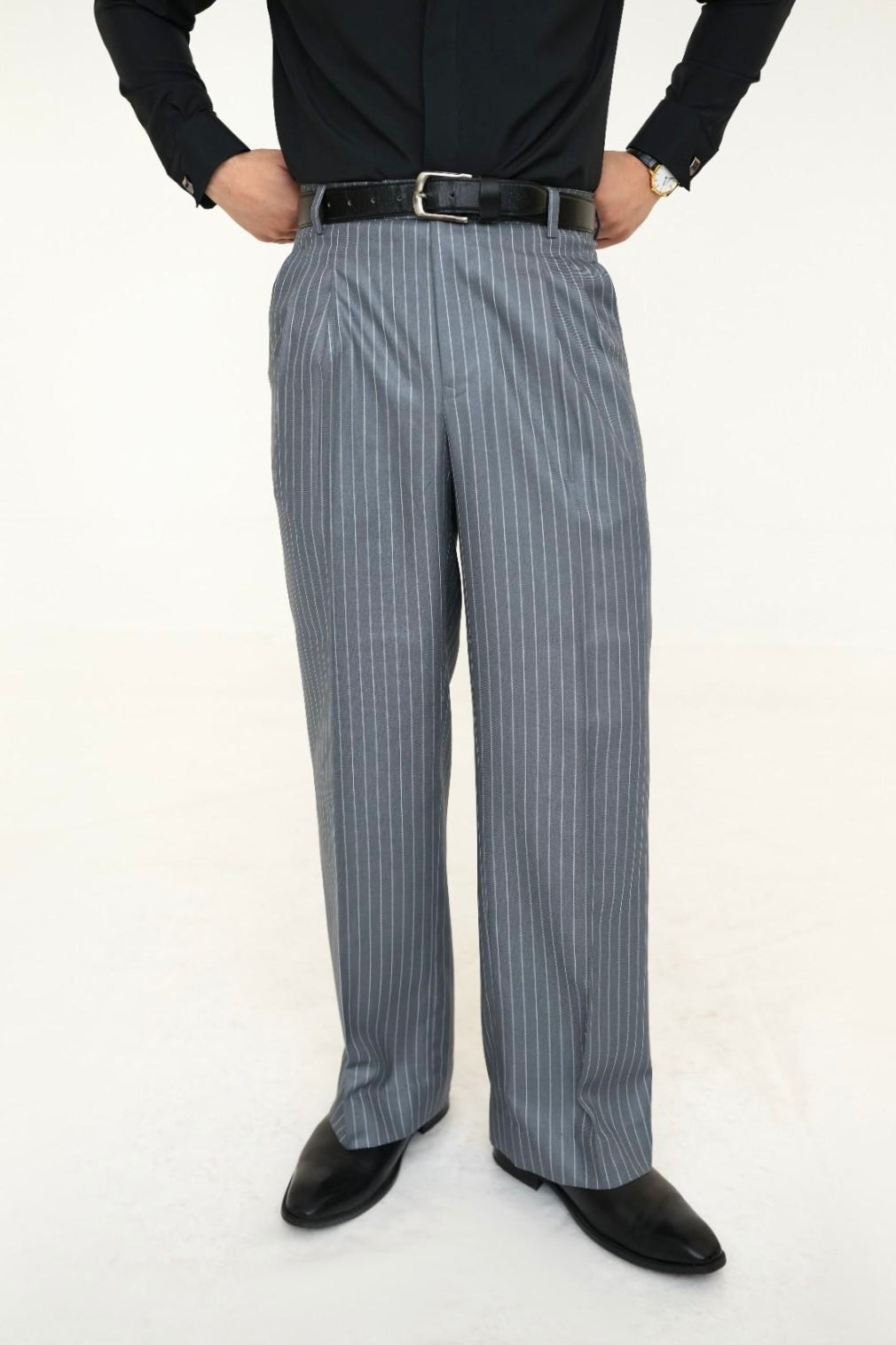 Legacy Ashen Stripe Old Money Pleated Pants