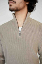 Legacy Heritage Quarter Zip Knit – Ivory Beige
