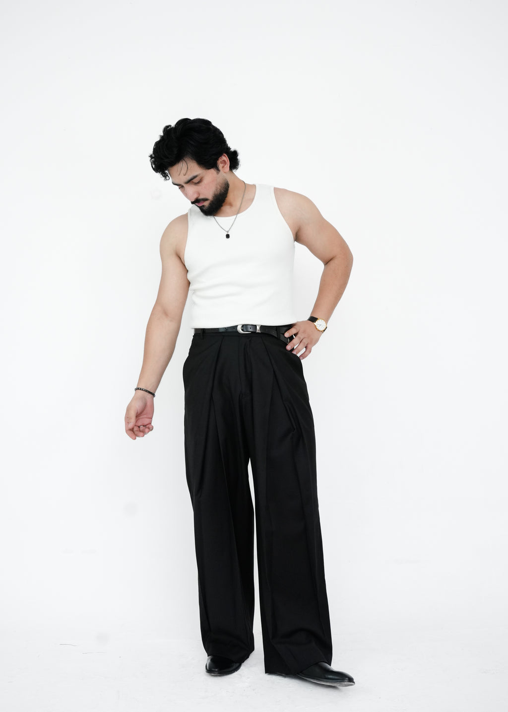 Legacy Inverted Pleat Pant - Black