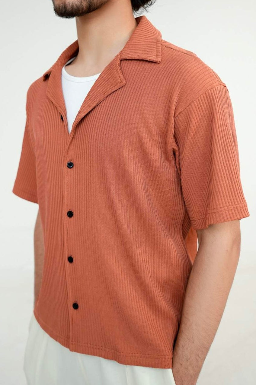 Legacy Signature Ember Orange Cuban Collar Shirt