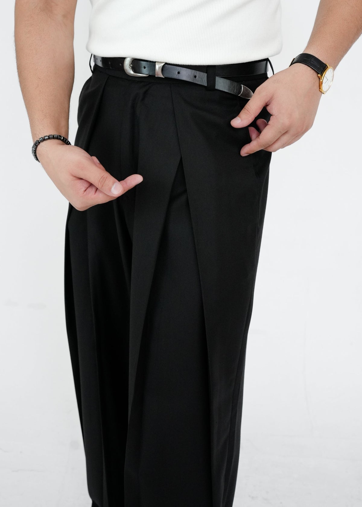 Legacy Inverted Pleat Pant - Black