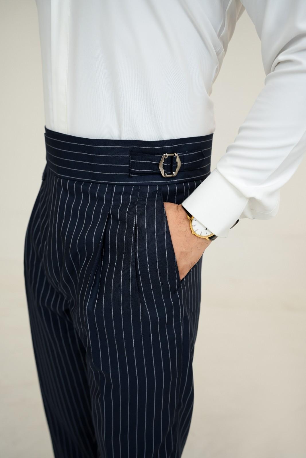 Navy Blue Lining Gurkha Pants