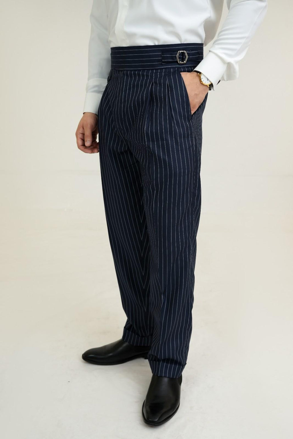 Navy Blue Lining Gurkha Pants