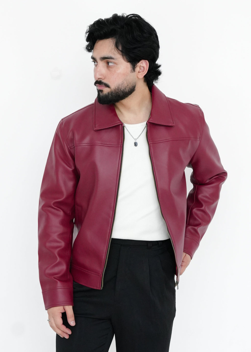 The Burgundy Crop Jacket