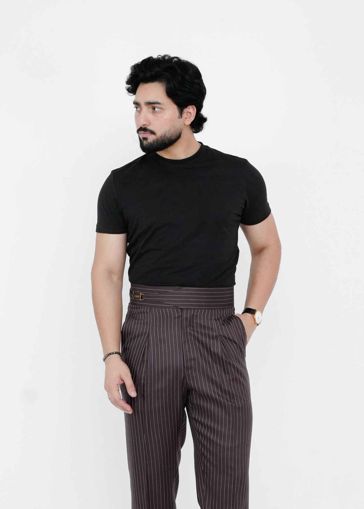 The Espresso Pinstripe Gurkha Trousers