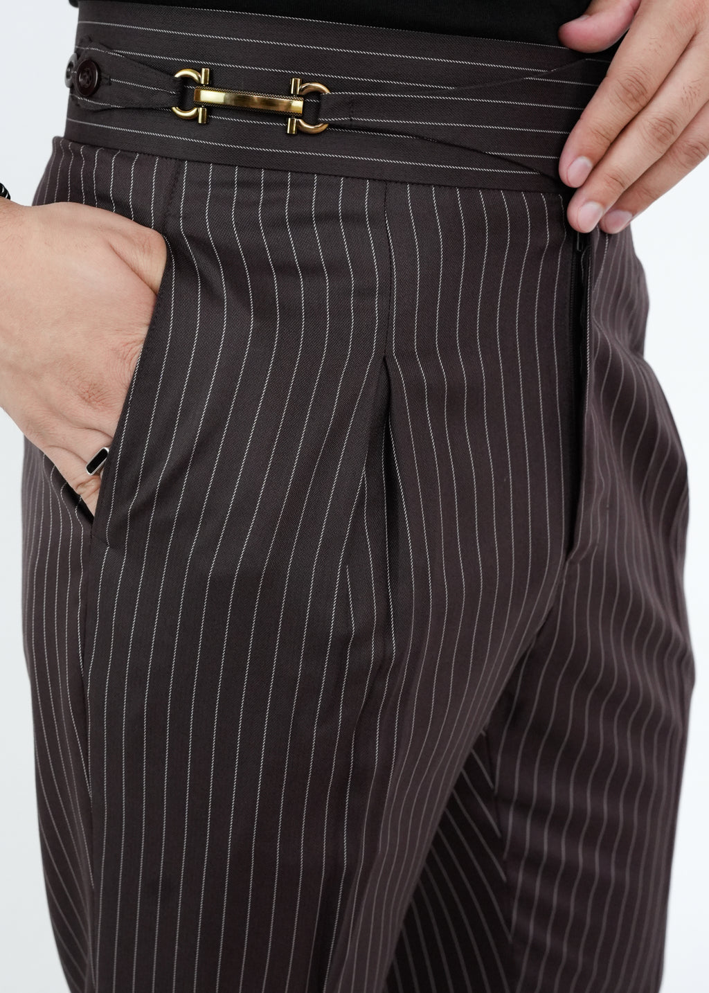 The Espresso Pinstripe Gurkha Trousers