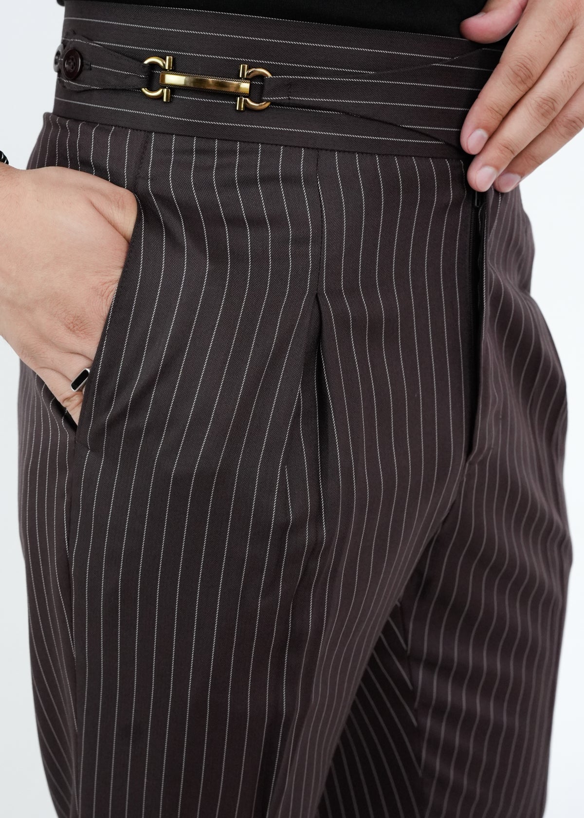 The Espresso Pinstripe Gurkha Trousers