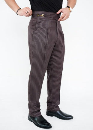 The Espresso Pinstripe Gurkha Trousers
