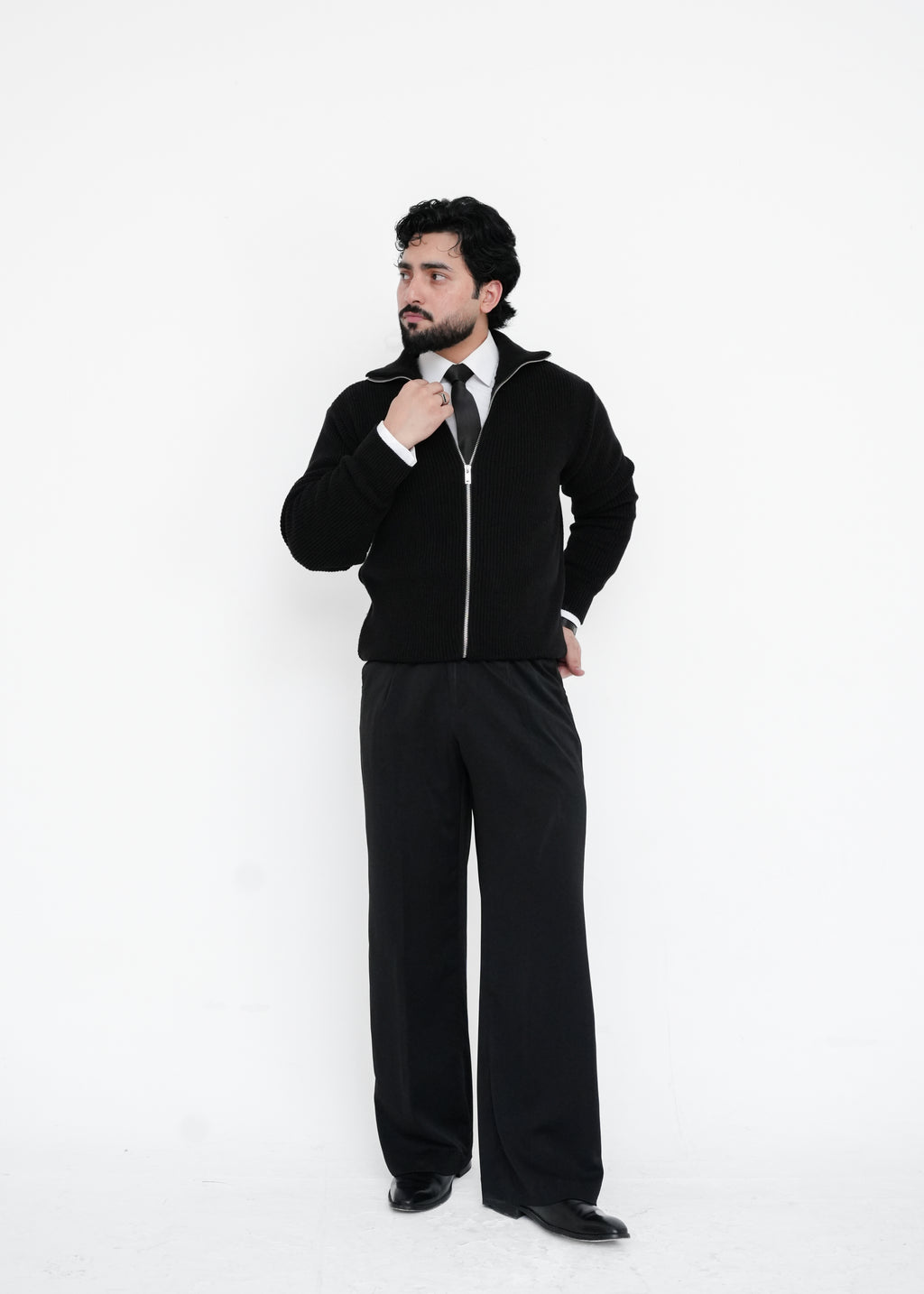 The Midnight Full-Zip Knit Sweater