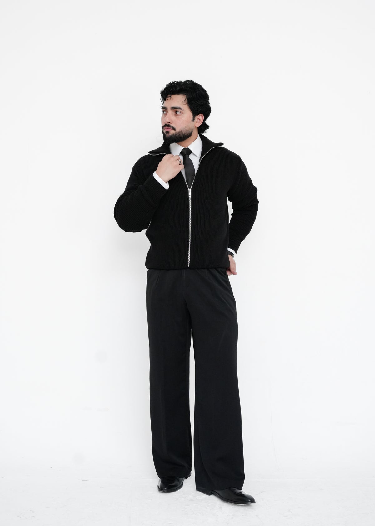 The Midnight Full-Zip Knit Sweater
