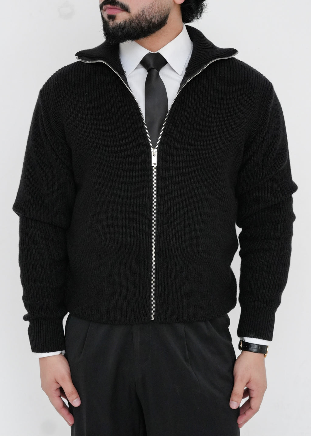 The Midnight Full-Zip Knit Sweater