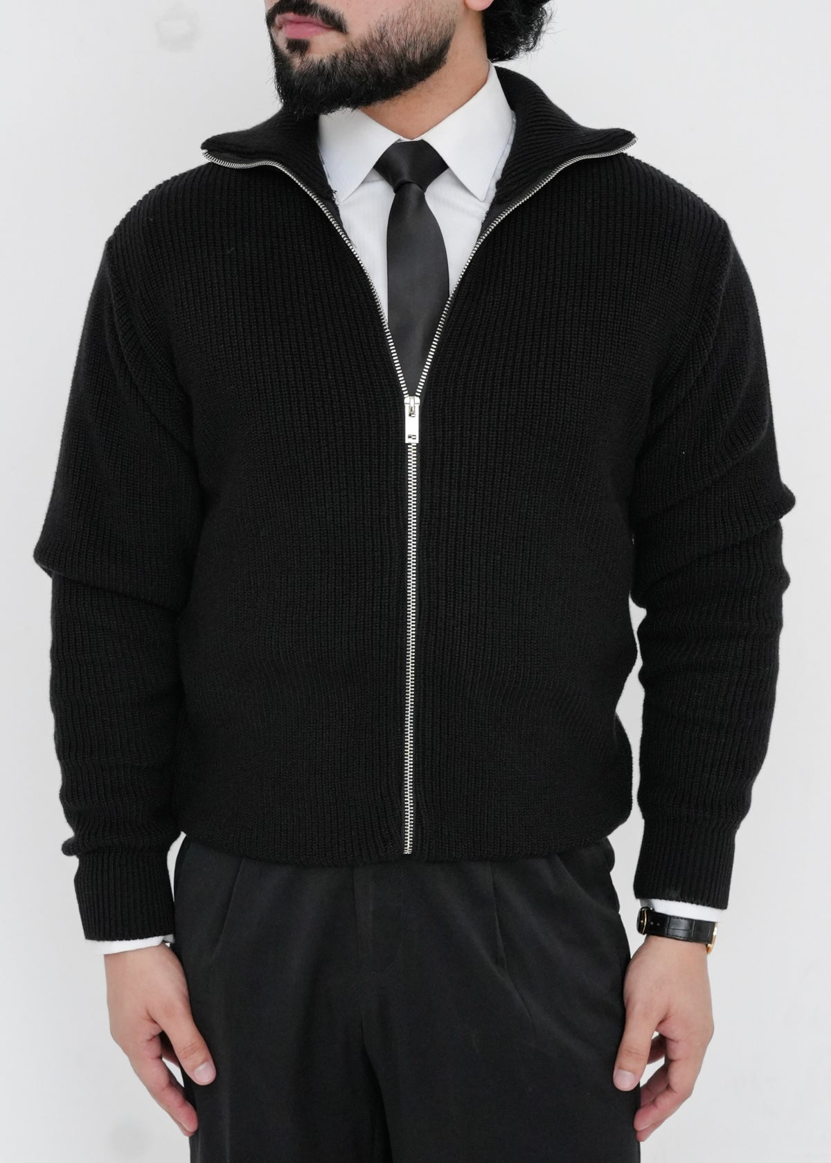 The Midnight Full-Zip Knit Sweater
