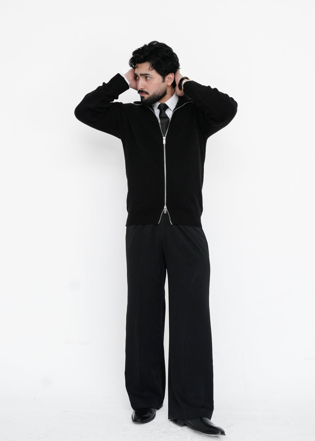 The Midnight Full-Zip Knit Sweater