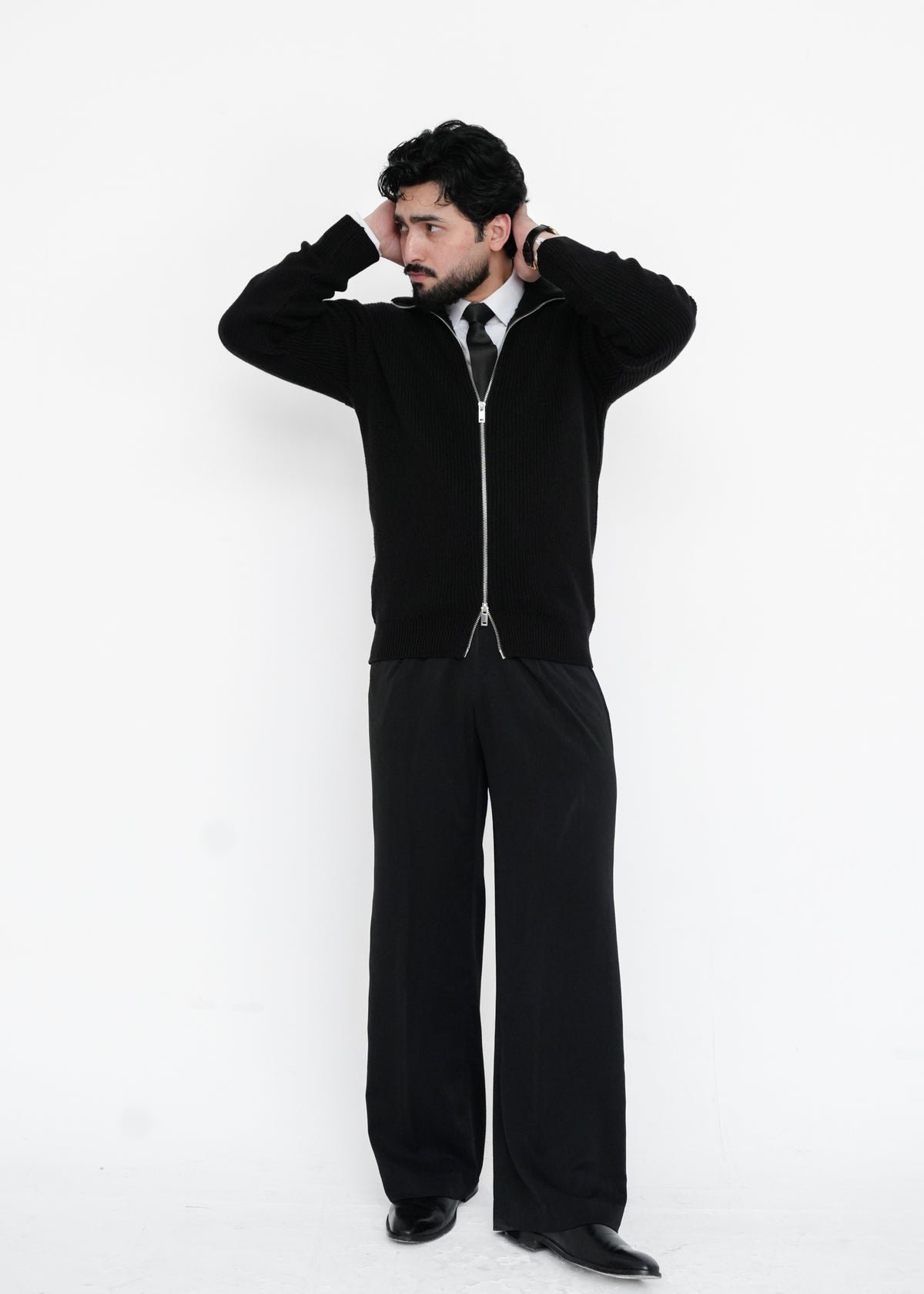 The Midnight Full-Zip Knit Sweater