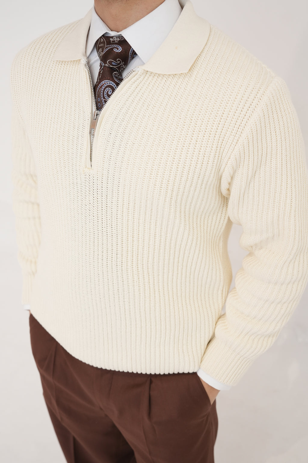 Legacy Signature Zip-Knit Sweater image 1