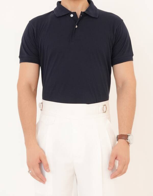 Classic Navy Blue Polo Shirt - Image 2